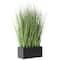 18" Onion Grass Artificial Plant with Black Rectangular Pot